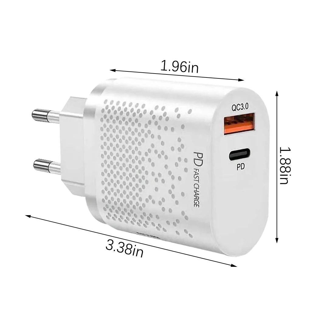 Зарядное устройство с двумя USB-портами, 20 Вт, QC3 0