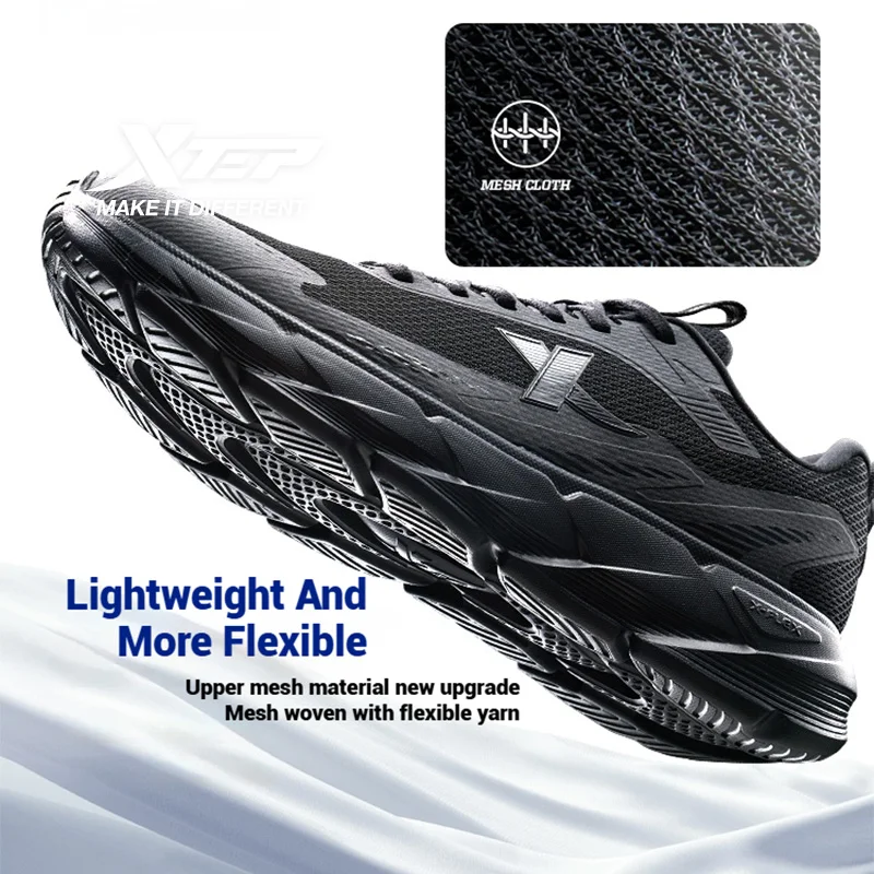 Фото Мужские кроссовки Xtep Light Joy 2, весна 2025 г., амортизирующая, нескользящая, износостойкая, профессиональная спортивная обувь 875119110018 №3