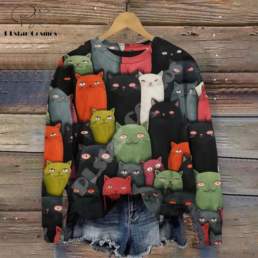 Рождественский свитер с рисунком рождественской елки Санта Клауса тату животных