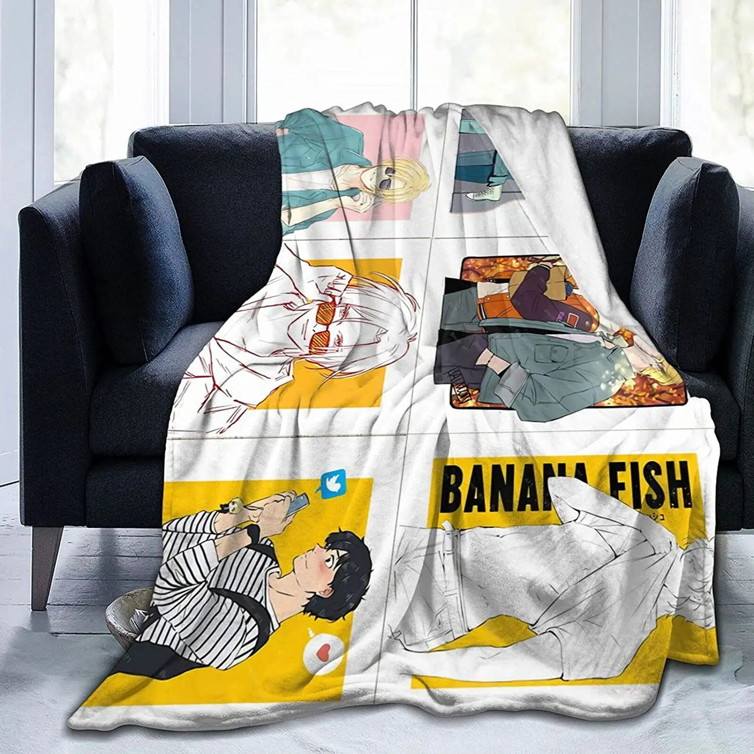 

Ash Lynx Fluffy Soft and Comfortable Blanket, Anime Warm Embrace of Sympathy