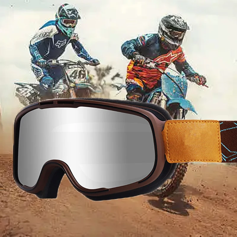 

Ретро мотоциклетные очки мужские мотоциклетные очки для езды по бездорожью ветрозащитные Ретро мотоциклетные очки для скутера Солнцезащи...