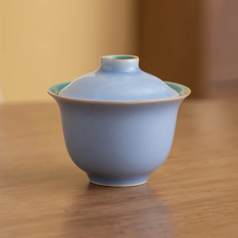 Цветная глазурь чаша чайный сервиз чайная бытовая простая крышка слиток