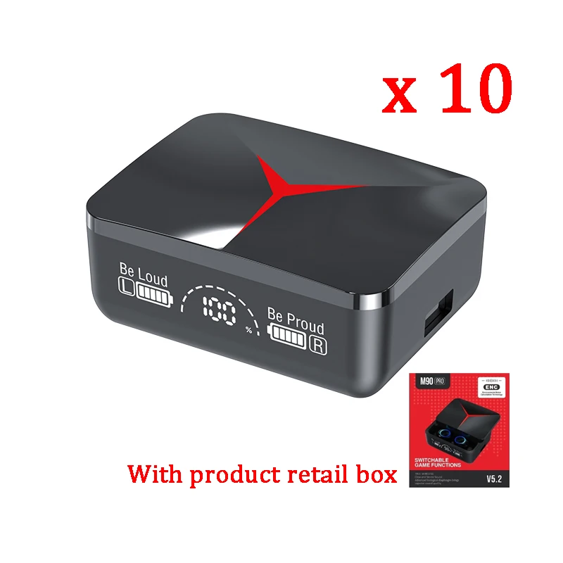 

Wholesale TWS M90 Wireless Headphones Gaming Earphone Bluetooth-compatible 5.3 Sport Earbuds Music Headsets For iphone Xiaomi