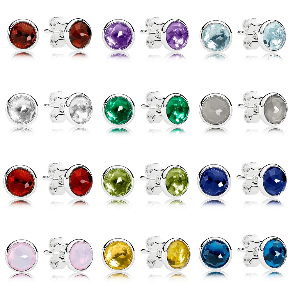 

Pan December Birthday Stone Cut Crystal Stud S925 Sterling Silver Allergy Prevention This Life Birthday Gift