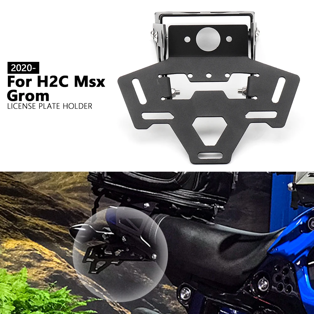 

New Motorcycle Accessories H2C MSX GROM License Plate Holder LED Lights Turn Signal For HONDA H2C Msx Grom 2020 2021 2022