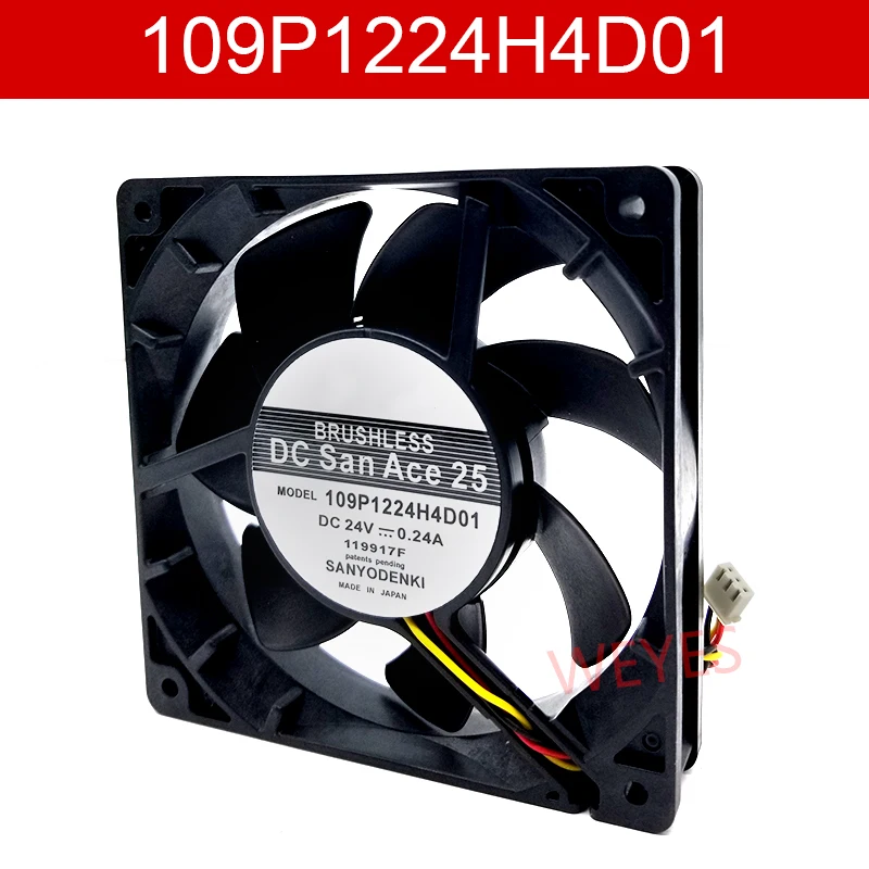 

Original for SANYO 109P1224H4D01 DC 24V 0.24A 120x120x25mm Server Cooling Fan