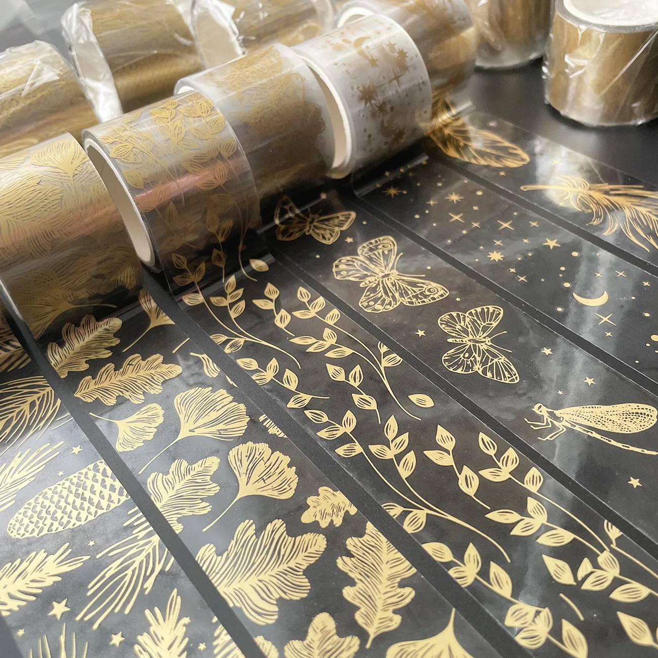 

Washi Tape Stickers Gold Foil 3m Cinta Masking Release Washitape Cute Stationery Diary Decorate Butterfly Water Proof Scrapbook