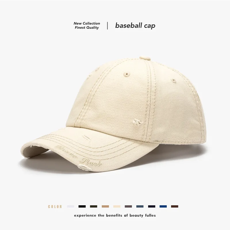 Baseball Cap Women's Korean Letters Three-dimensional Embroidery Spring Men's Casual and Versatile Duck Tongue Hat Sunscreen Hat