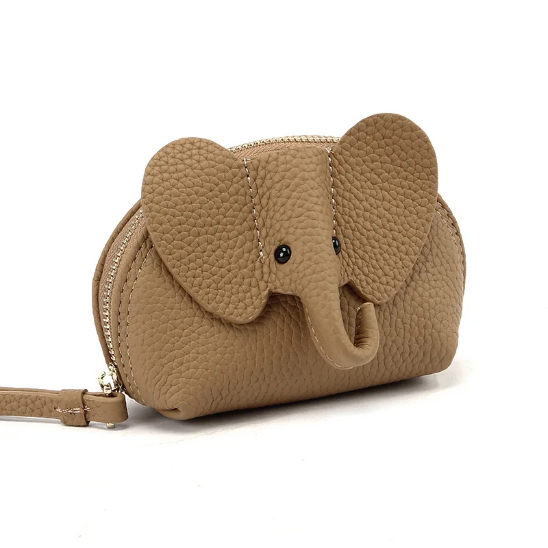 

Creative Small Wallet Cute Elephant Zipper Change Bag Women's Fresh and Small Genuine Leather Coin Change Purse