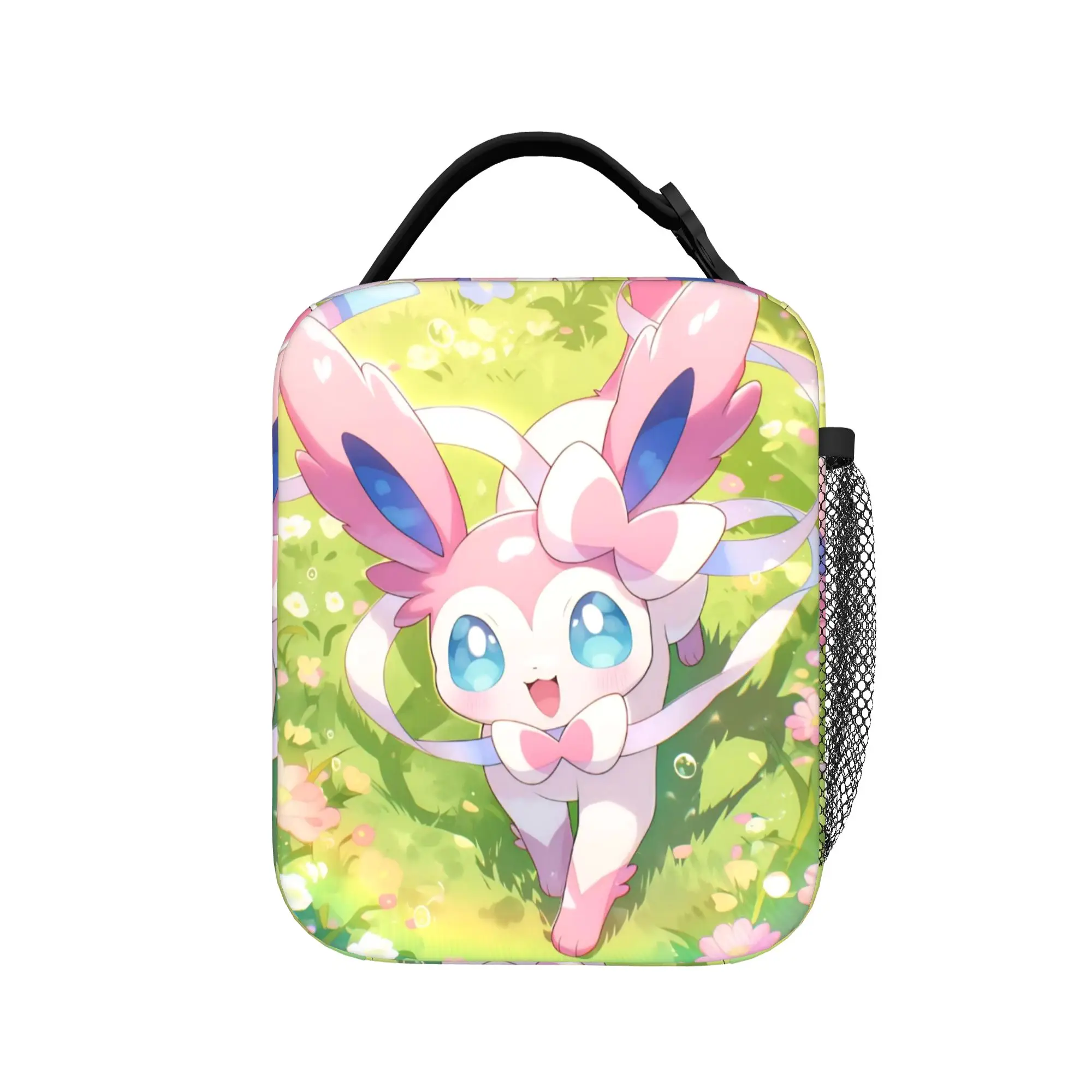 Фото Термосумка для обедов Eevees Sylveons, большая, с изображением покемонов, контейнер для еды, сумка-холодильник, ланч-бокс для колледжа, путешествий, для мужчин и женщин №1