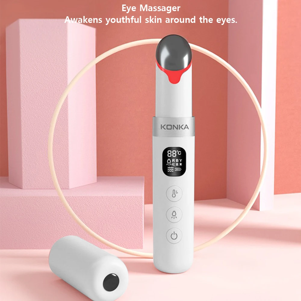 

Electric Eye Massager EMS Eye Skin Lift Anti Age Wrinkle Skin Care Tool Vibration 45℃ Hot Massage Relax Eyes Photo Therapy