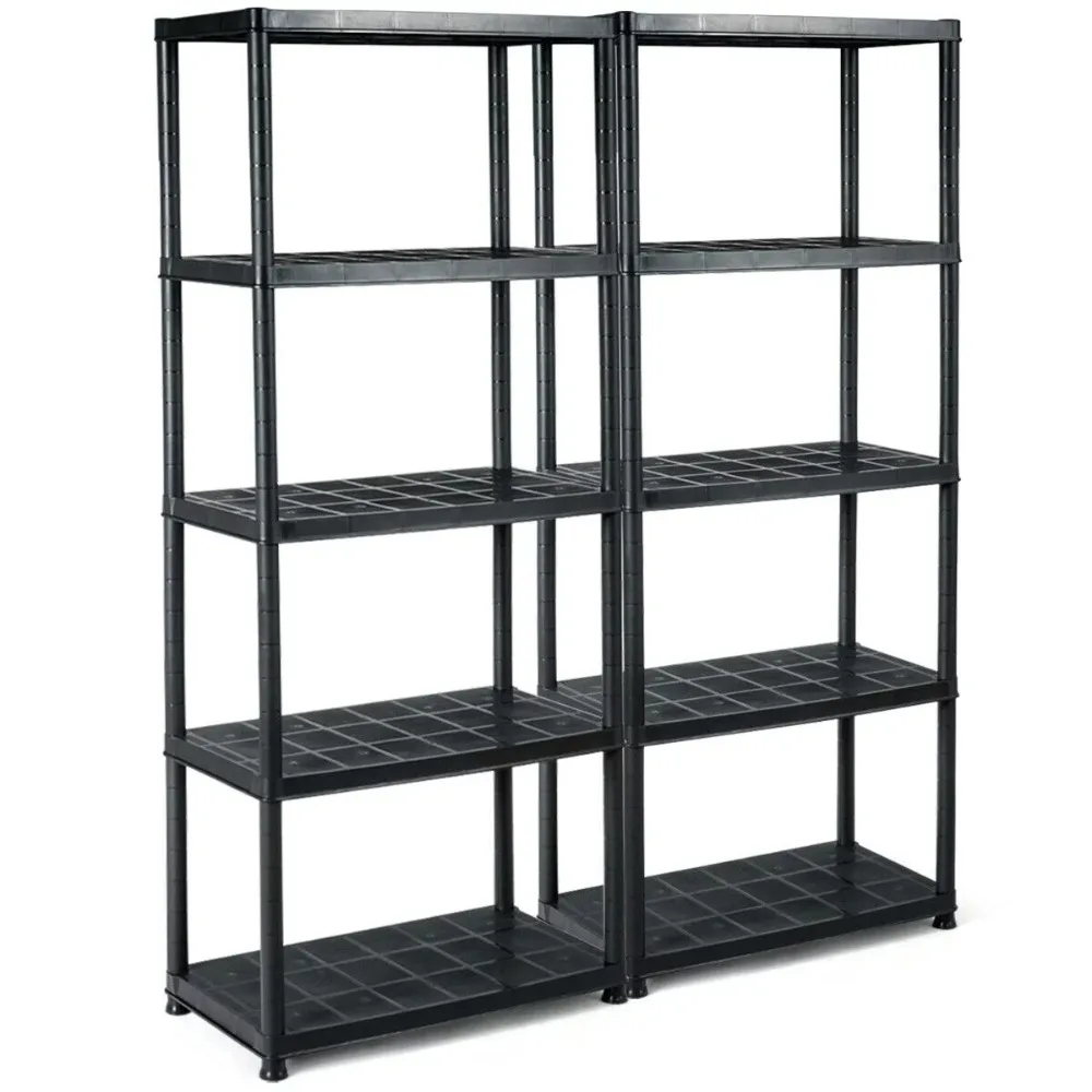 

Gymax 16"W x 33.5"D x73"H 5-Shelf Garage Shelves, Black, 2 Count