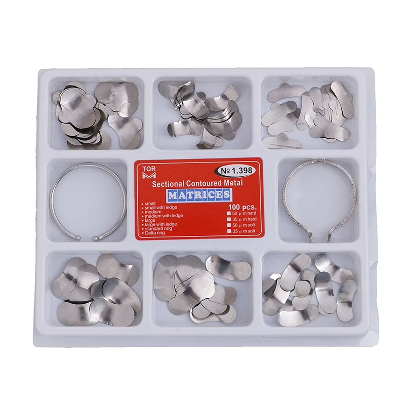 

100Pcs/Pack Dental Matrix Sectional Contoured Metal Matrices