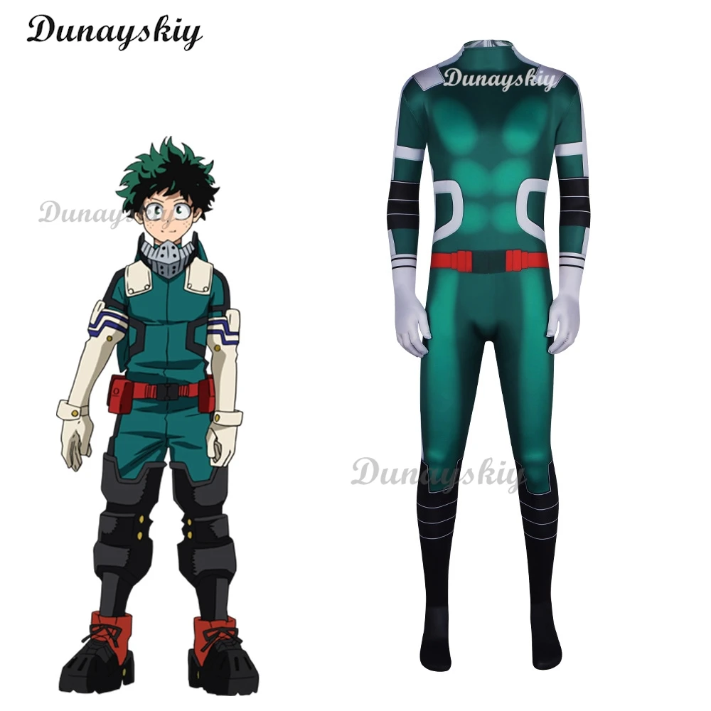 Костюм для косплея Midoriya Izuku Deku в стиле аниме ботинки обувь парик унисекс комплект