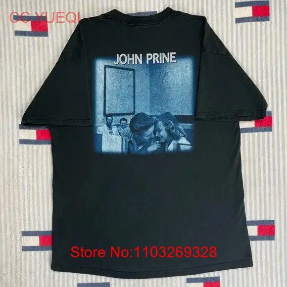 Фото Мужская и женская черная рубашка John Prine, несмотря на себя, с коротким рукавом, KTV8329 №1