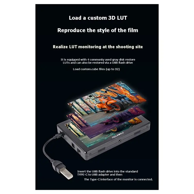 Фото FEELWORLD T7 PRO 7-дюймовый видеомонитор для съемки на камеру с яркостью 2000 нит, совместимый с 4K, в алюминиевом корпусе №5