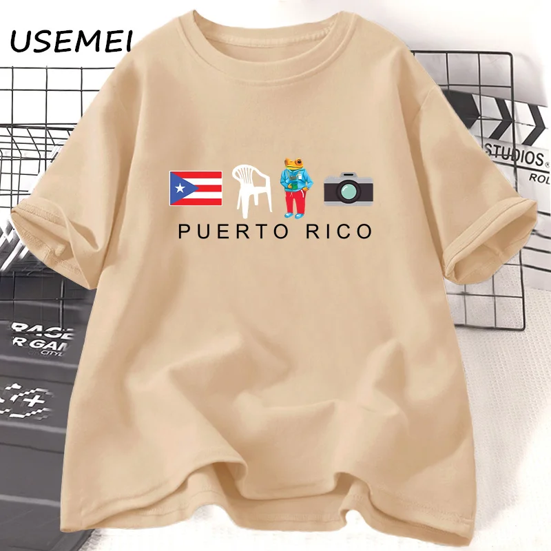 Фото Puerto Rico DTMF Bad Bunny Tshirt for Men Women Cotton Short Sleeve Harajku Frog T-shirt Casual Streetwear Mens Clothes Tops №2