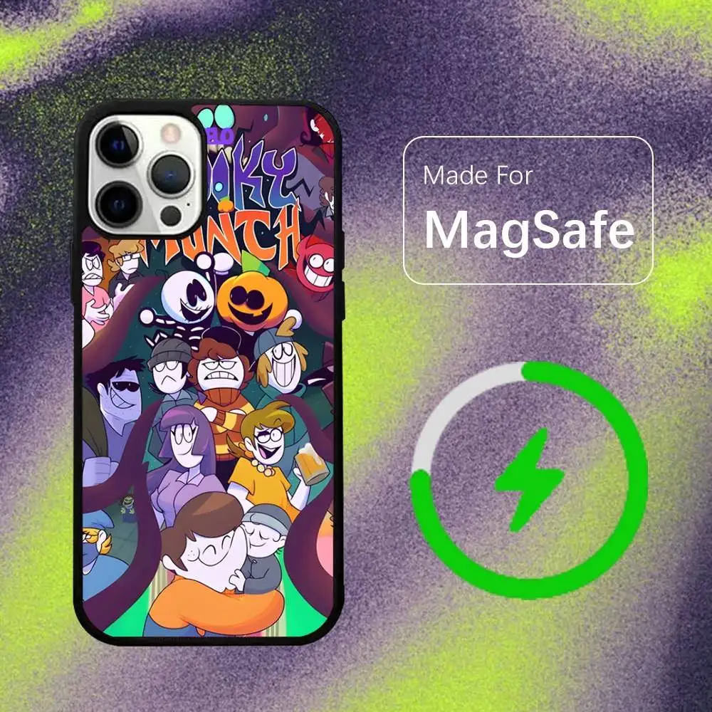 Фото Чехол S-Spooky M-Month для беспроводного зарядного устройства MagSafe для iPhone 15, 16, 17, 13, 14, 11, 12, Pro, Max, Plus, E, Air, Mini, защитный. №4