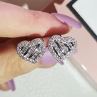 Женские серьги серебряного цвета в форме сердца, корейские серьги для вечеринки, подарочные украшения, E5980, 2022