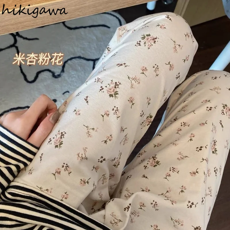 

Harajuku FloralSleepwear Women Korean Style Pajamas Pants 2022 Fashion Home Clothes Womens Bottoms Womans Lounge Wear 27e885