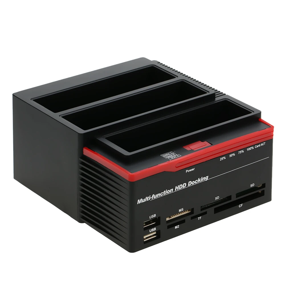 

Multifunctional 2.5"/ 3.5" USB 3.0 to 2 SATA Ports 1 IDE Port External HDD Hard Drive Docking Station Card Reader USB3.0 Hub
