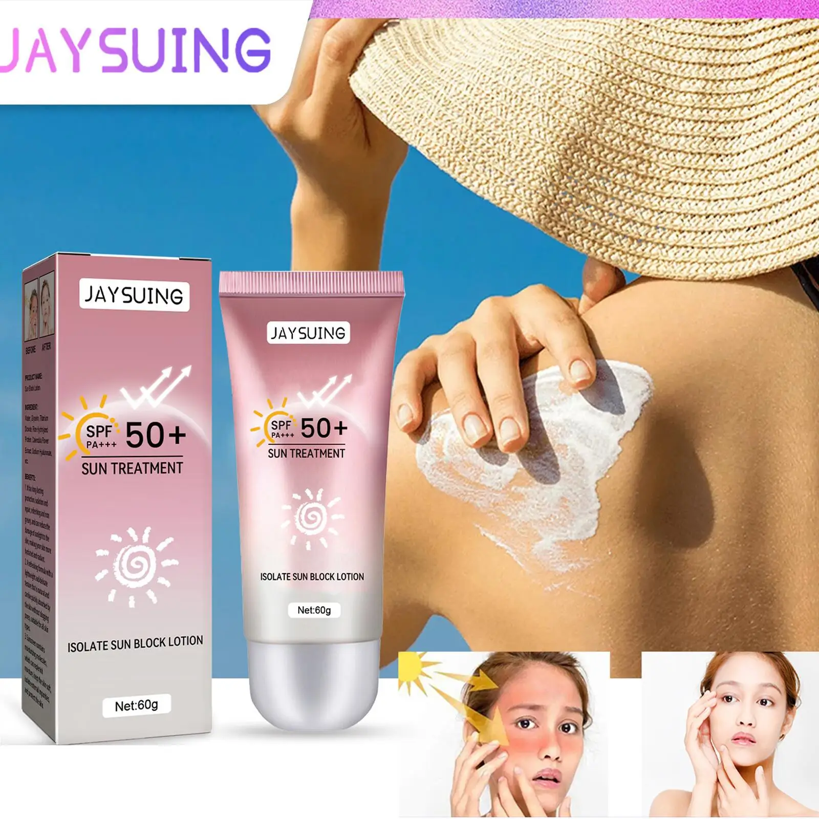 

Sunscreen Whitening Sun Cream Anti-Aging Oil Control Moisturizing Waterproof Sweat-Proof Prevent Sunburn For Men Women Skin Care