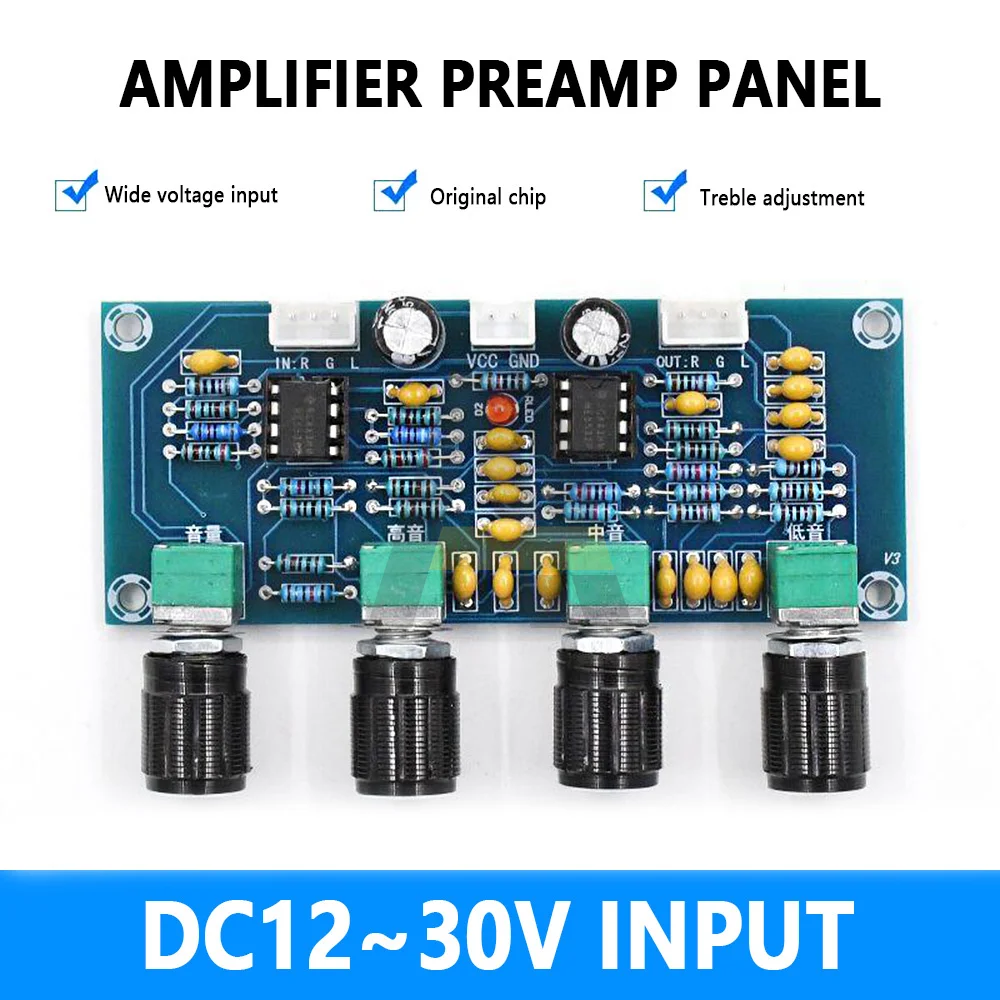 

XH-A901 Digital Power Amplifier Board Preamp Pre-amp with treble bass volume adjustment pre-amplifier Tone Controller Board