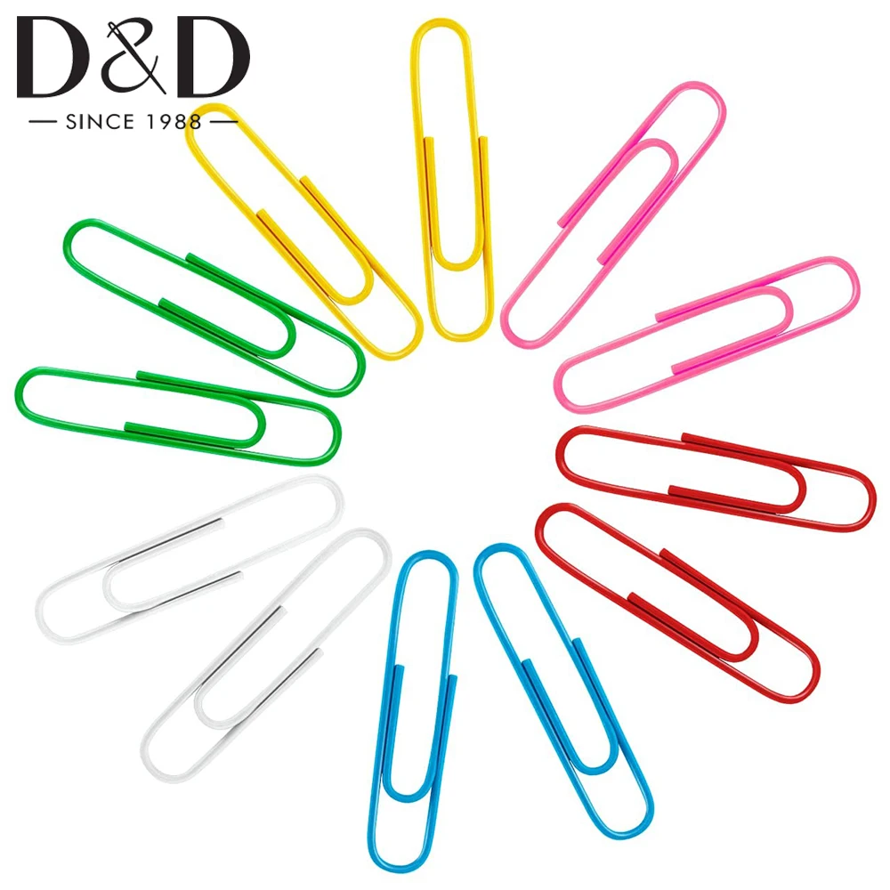 100Pcs/box Paper Clips 30mm Mixed Color Paperclips Reusable For Needlework Sewing Crafting Fabric Holder Pins Marking Clips