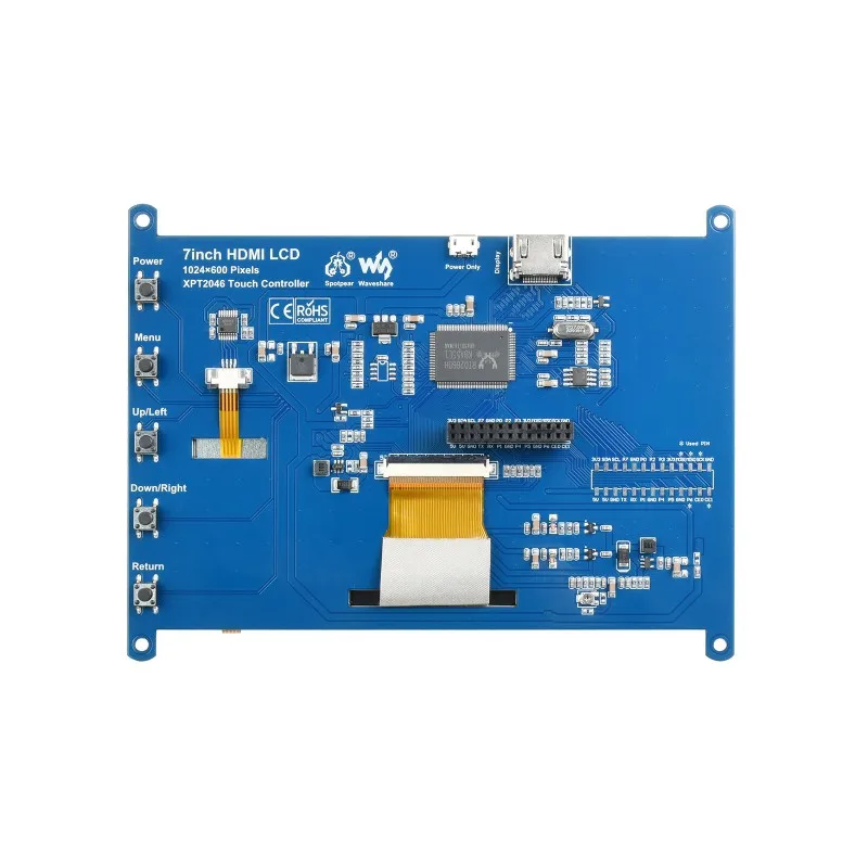 7-дюймовый резистивный сенсорный ЖК-экран 1024 × 600 HDMI IPS поддержка различных систем