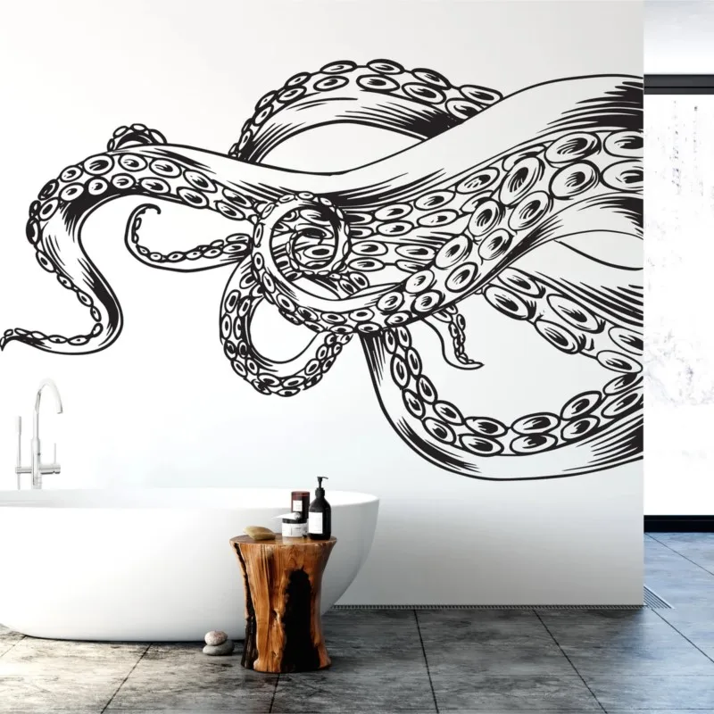 

Octopus Wall Sticker, Octopus Vinyl Tentacle Sticker Home Bedroom Bathroom Wall Fashion Decorative Art Wall Sticker YS11