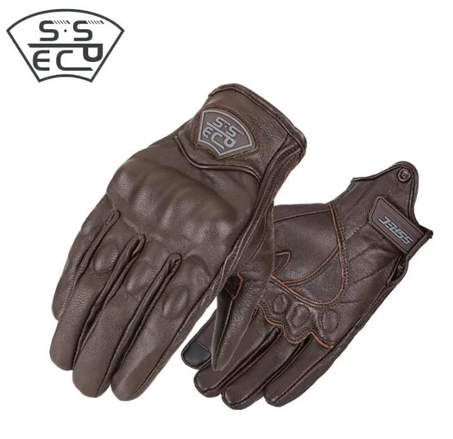 

Мотоциклетная перчатка SSPEC с сенсорным экраном для чоппера, Классическая Ретро мотоциклетная перчатка из натуральной кожи, мотоциклетная в...