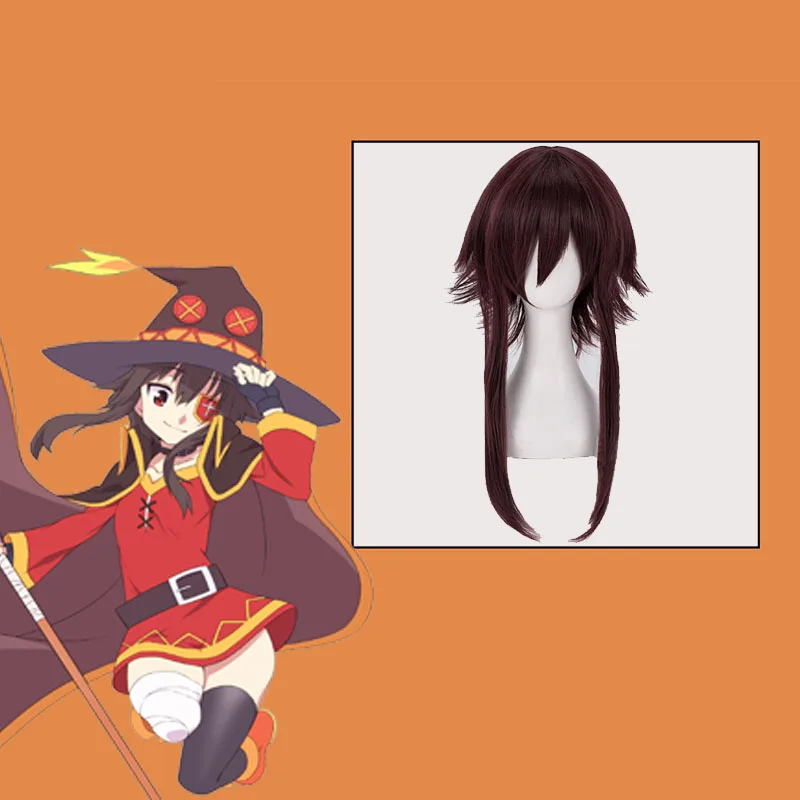 

Парики для косплея Megumin KonoSuba, термостойкие синтетические волосы темно-красного и коричневого цвета с благословением Бога этого чудесного м...