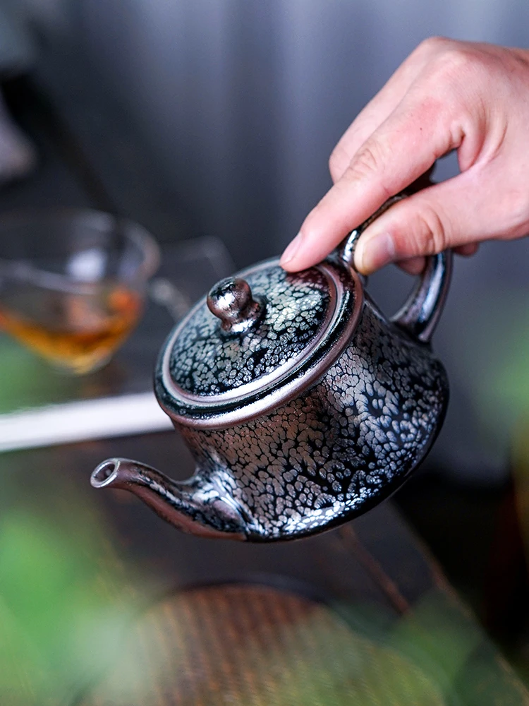 JZ349 фарфоровый чайник чайный Tenmoku с отверстием для заварки и крышкой 12 85 унции