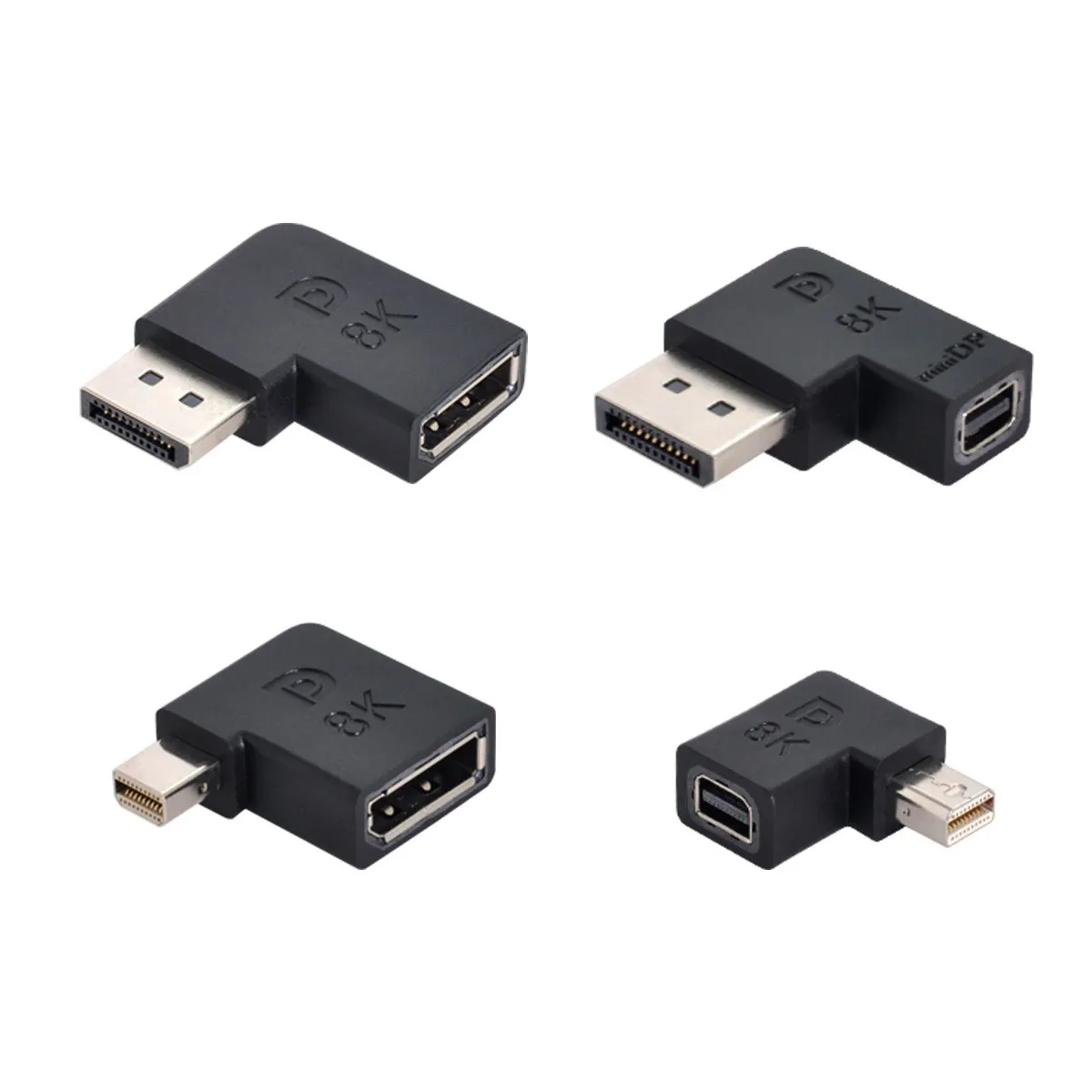 

CY 4pcs/set 1.4 8K to DP Adapter Male Female Ultra-HD UHD Angled Mini DisplayPort