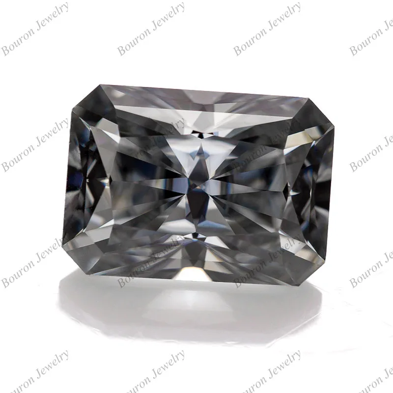 

Bouron Jewelry Loose Moissanite Radiant Stone Gray Gemstone Wholesale Supplier