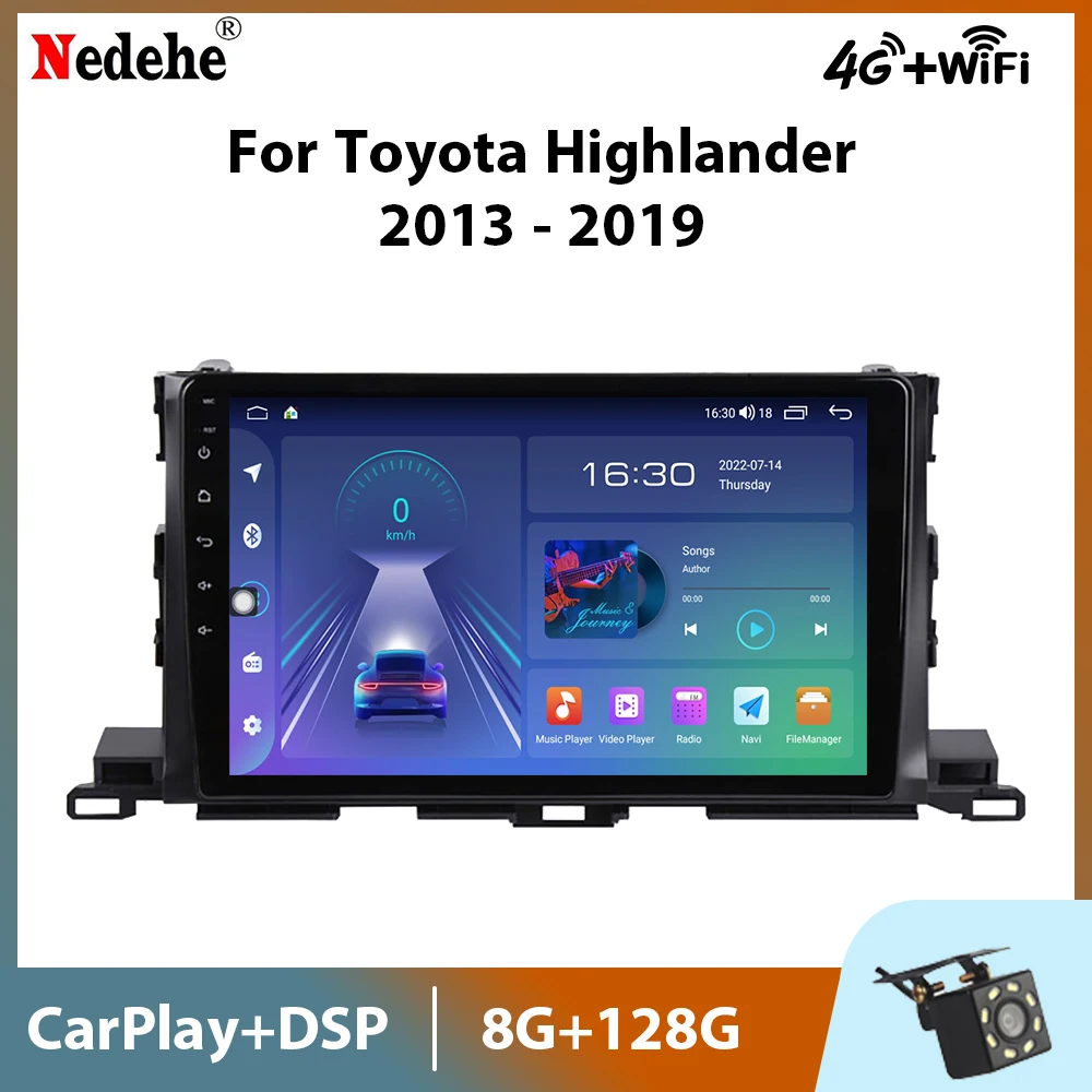 

9 Inch Android 11 Car Radio Stereo For Toyota Highlander 2013-2018 2019 Multimedia Video Player GPS Navigation Head Unit Carplay
