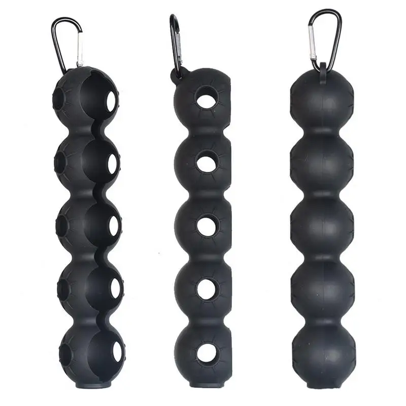 

Portable Golf Ball Silicone Holder Golf Silicone Sleeve With Carabiner Carrier Carrying Bag Holds 5 Golf Balls For Golf Bag Belt
