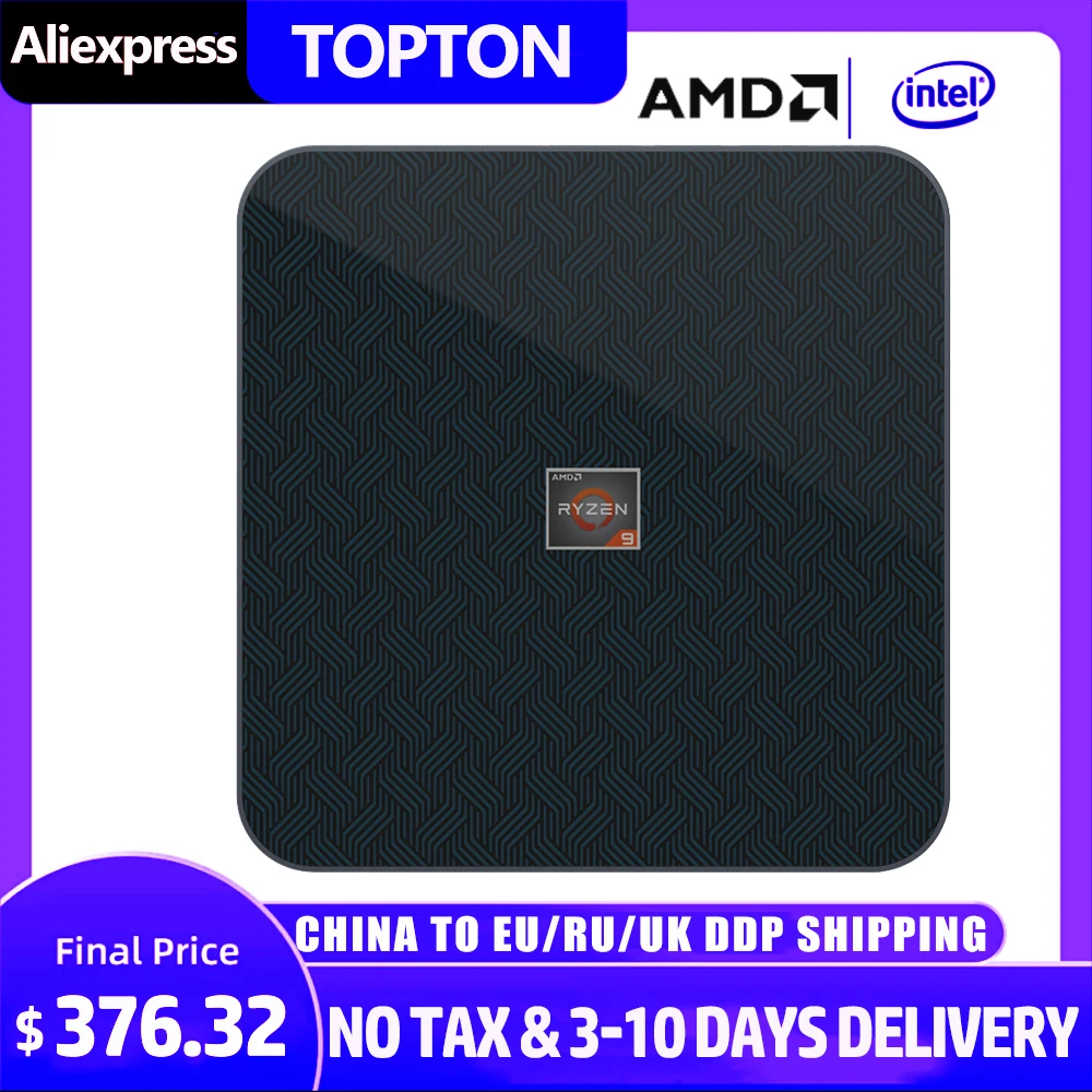 Topton Cheap Mini Pc Gamer AMD Ryzen 9 5900HX 7 5800H Processor Windows 11/10 Pro Pocket Computer HDMI2.0 DP Type-C 3*Display PC