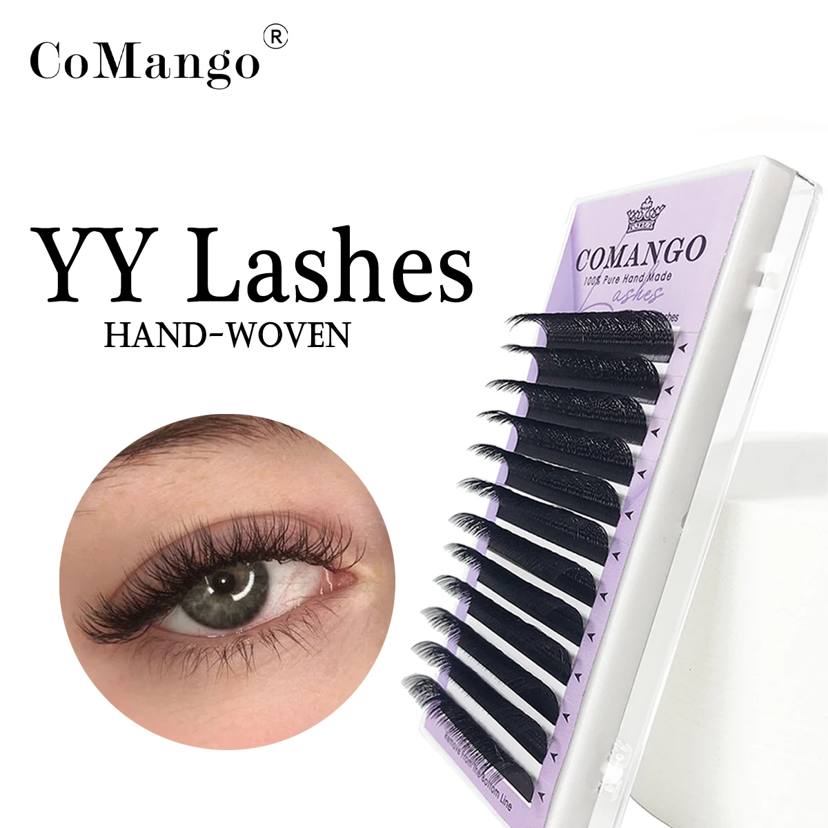 

CoMango YY-образные ресницы для наращивания, черные волнистые 4D готовые объемные ресницы, пушистые натуральные ресницы