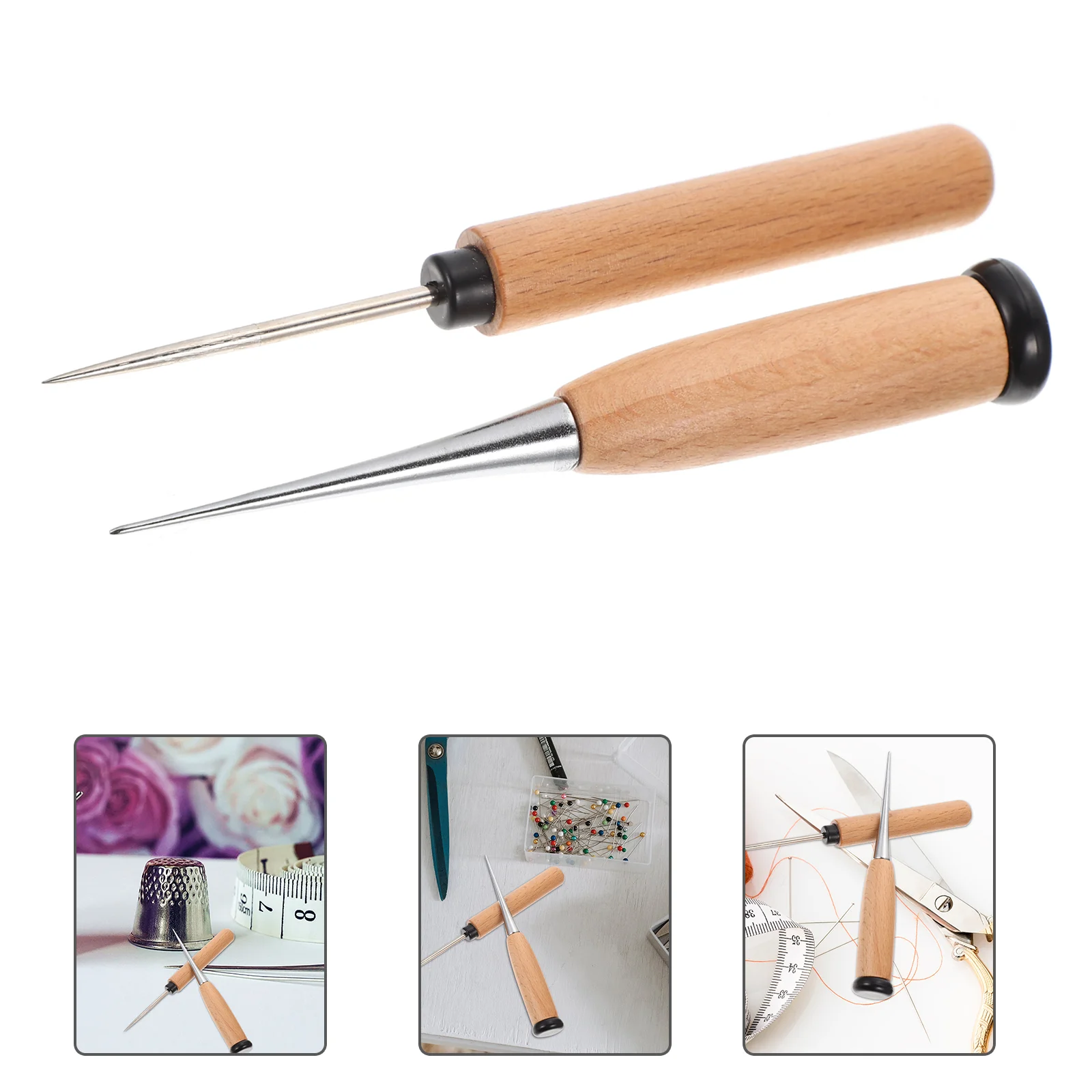 

Sewing Awls Stitching Tool Handle Stitcher Wooden Scratch Hand Repair Needle Punch Diy Kit Punching Tools Pin Craft Hole
