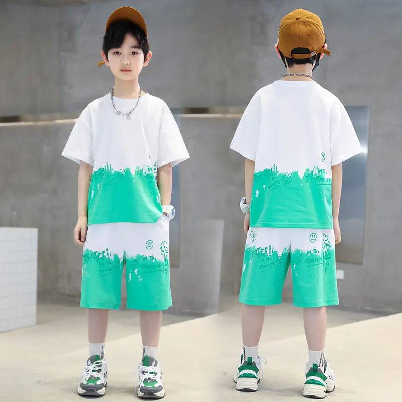

14 10 13 2023 Years Sleeve New Casual Two Kids 5 Clothing Summer Old Boys T-shirts+shorts 9 Sets Short 11 6 8 12 Cotton Pieces 7