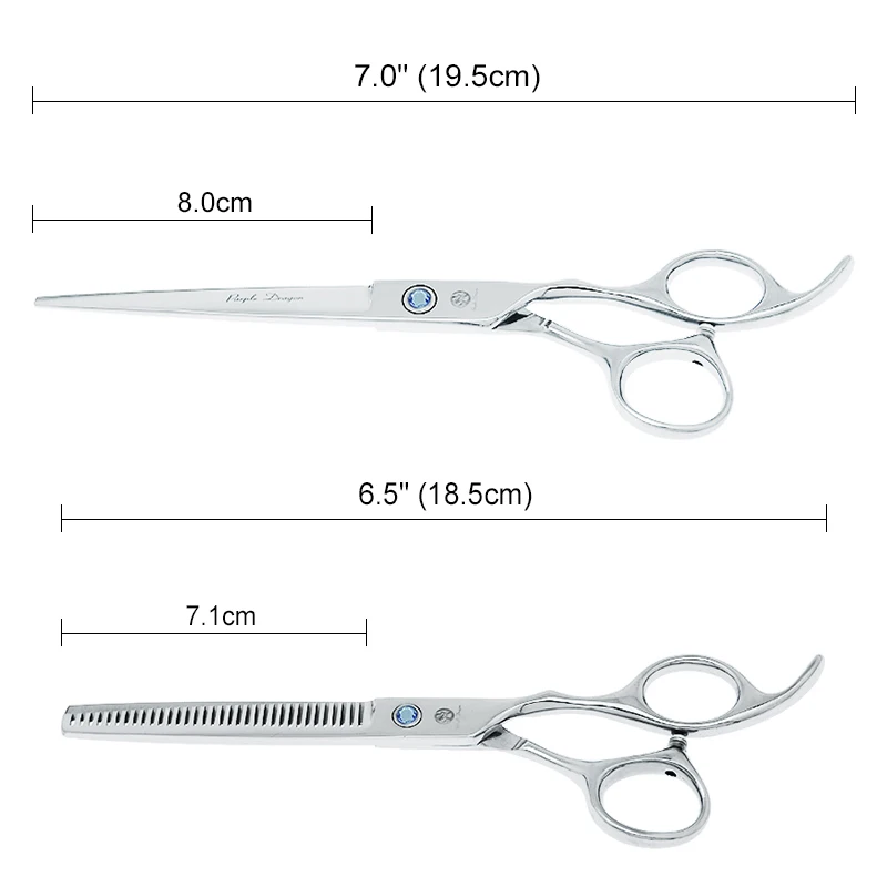 Фиолетовый Дракон 7-дюймовые профессиональные ножницы для груминга животных для собак и кошек, для стрижки, тонирования и создания изгибов. Клипперы для шерсти животных B0013B.