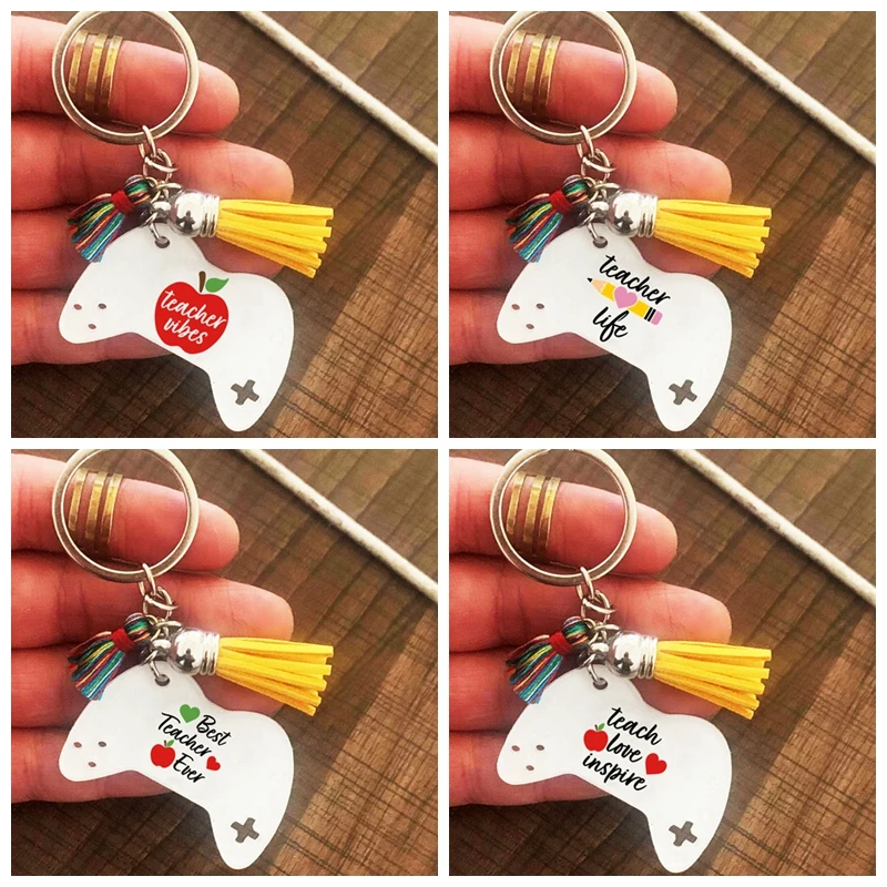 

Best Teacher Theme Keychains Video Game Controller Keychains Personalized,Graduation Keychain,Friendship Keychains