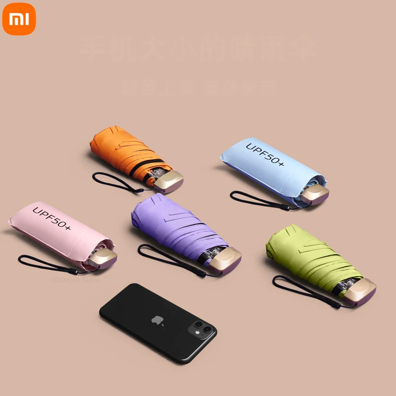 

Xiaomi 6 Ribs Umbrella Fully Automatic Reflective Umbrella Reverse Folding Multifunctional Sunshade Umbrella sun protection