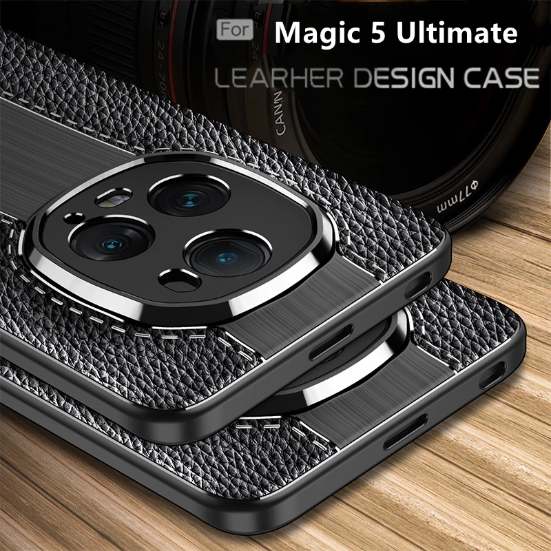 

Чехол для Honor Magic 5 Ultimate, чехол-бампер для телефона, Противоударная Новая задняя мягкая ТПУ кожа для Fundas Huawei Honor Magic5 Ultimate