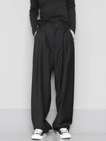 houzhou harajuku black wide led pants women classic japanese style oversize trousers female basic chic fashion korean bottom