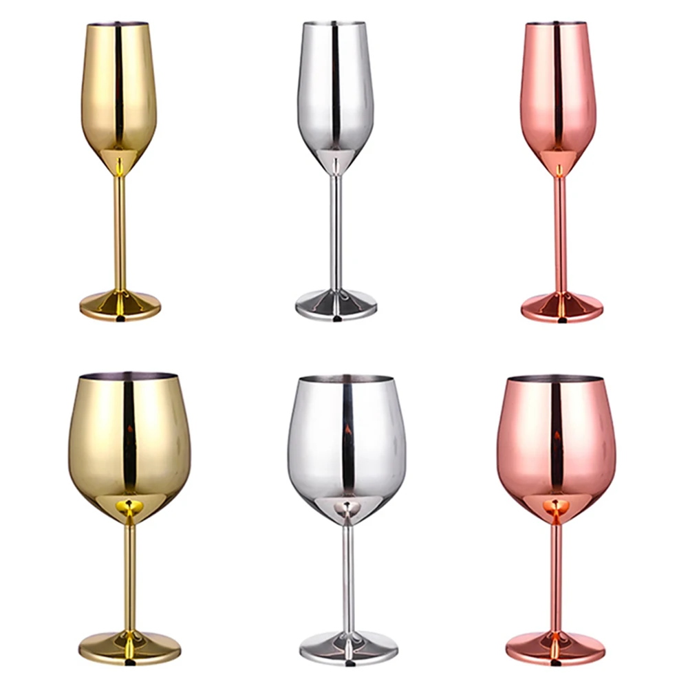 

Rose Gold Stainless Steel Restaurant Goblet Kitchen Supplies Wine Glass Barware Cocktail Glass Champagne Cup