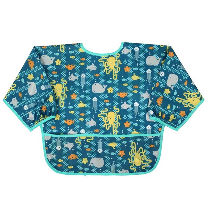 Baby Bib Apron Breast Feeding Burp Cloths Infant Smock Shirt Waterproof Printing | Bibs &