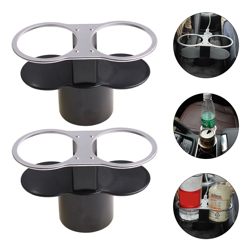 

2pcs Car Double- Hole Drink Cup Holder Car Cup Container Multifunctional Beverage Cup Rack