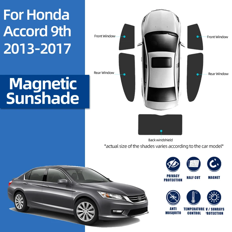 

For Honda Accord 9th Sedan 2012-2017 Front Windshield Car Sunshade Shield Rear Baby Side Window Sun Shade Visor Magnetic Curtain